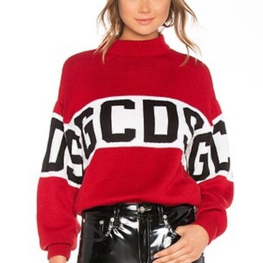 Red and White Women's GCDS Sweater